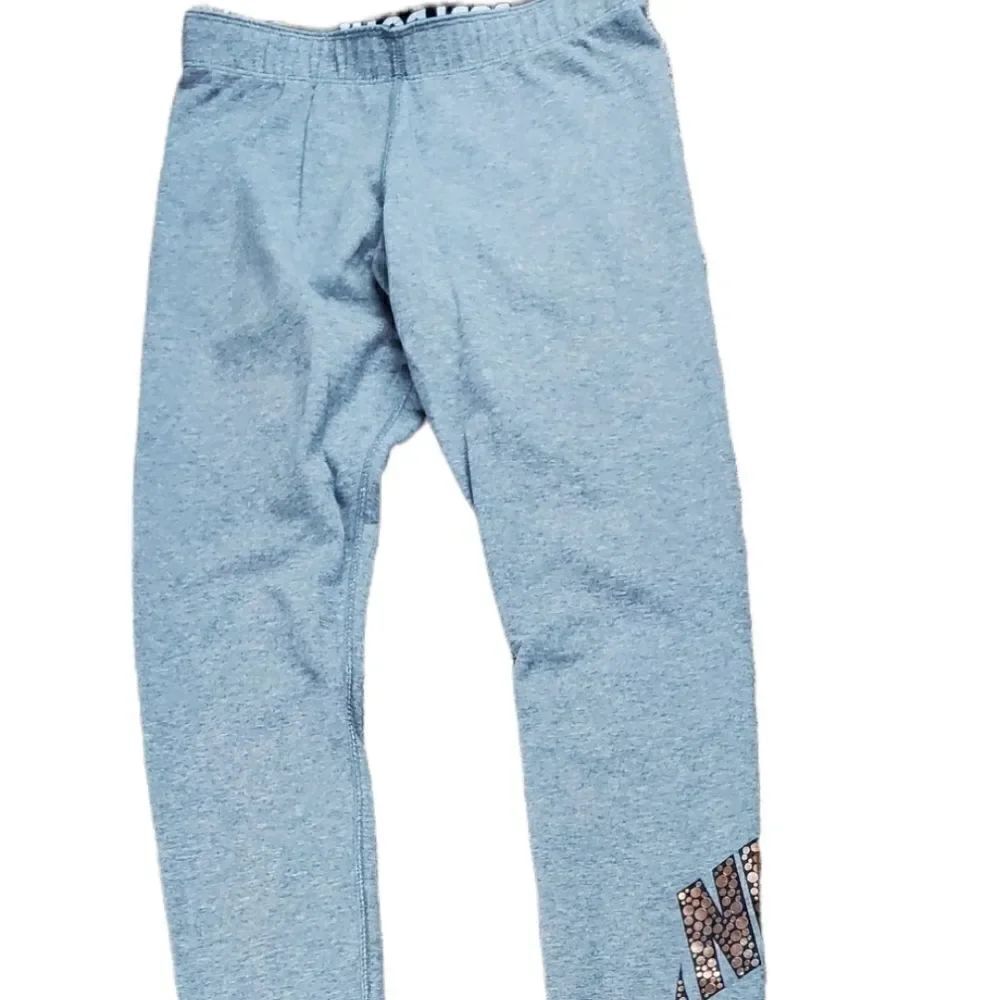Nike Heather Gray & Gold Leggings